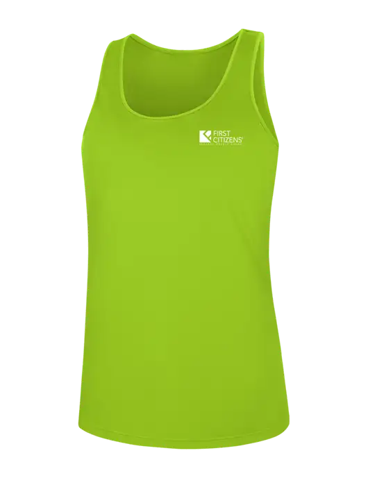 Womens Neon Green PosiCharge Competitor Racerback Tank w/First Citizens' Logo