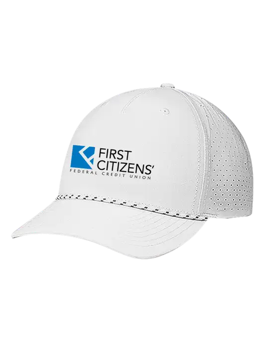 Richardson Laser Perf Performance White/White-Black Rope Cap w/First Citizens' Logo