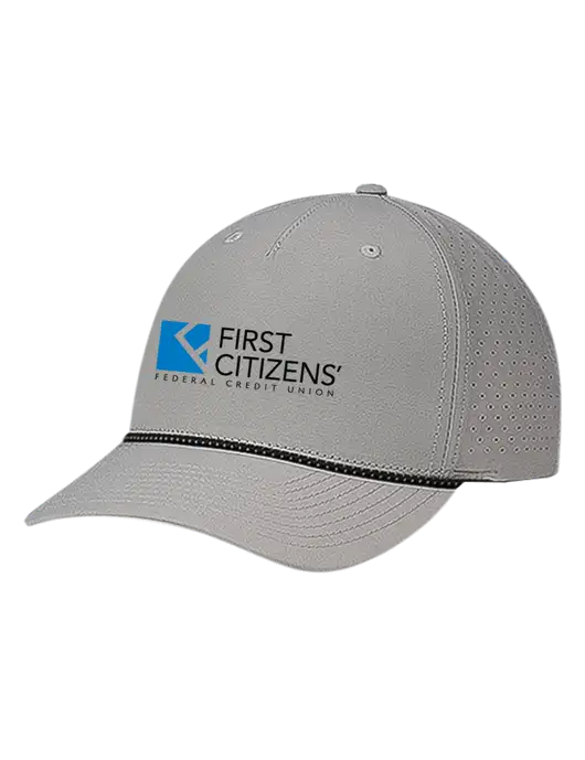 Richardson Laser Perf Performance Light Grey/Black-Grey Rope Cap w/First Citizens' Logo