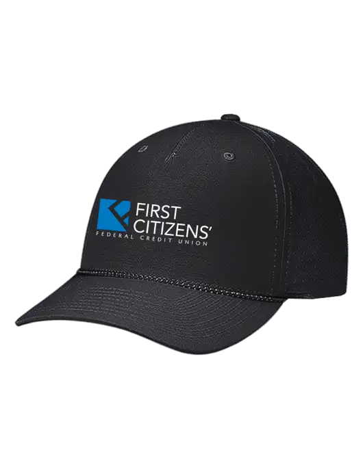 Richardson Laser Perf Performance Black/Black-Grey Rope Cap w/First Citizens' Logo