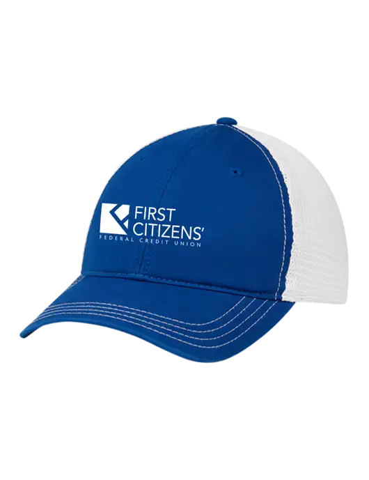 Richardson 111 Garment Washed Trucker Cap Royal w/White Mesh w/First Citizens' Logo