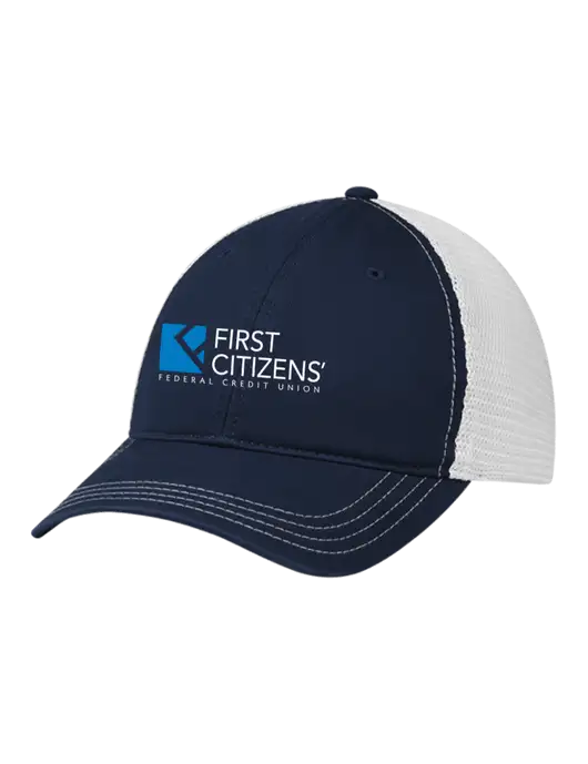 Richardson 111 Garment Washed Trucker Cap Navy w/White Mesh w/First Citizens' Logo