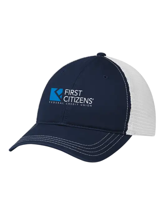 Richardson 111 Garment Washed Trucker Cap Navy w/White Mesh w/First Citizens' Logo