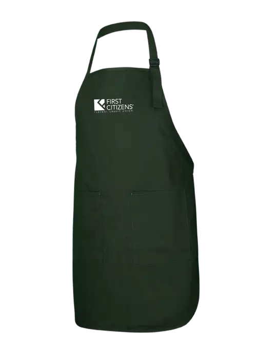 Full-Length Dark Green Apron With Pockets w/First Citizens' Logo