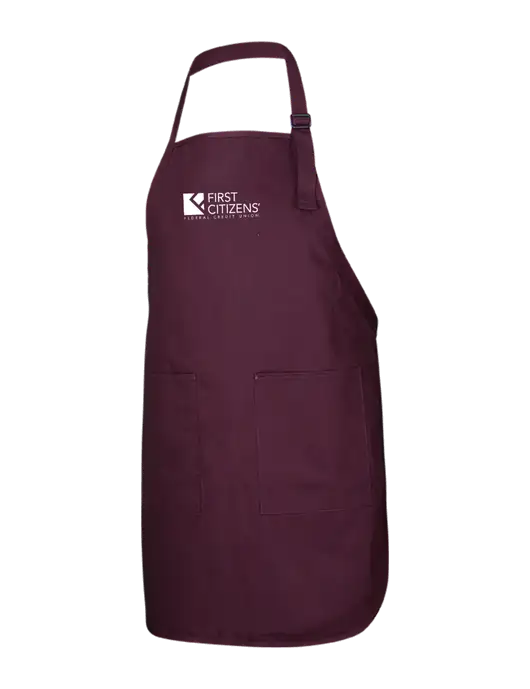 Full-Length Maroon Apron With Pockets w/First Citizens' Logo